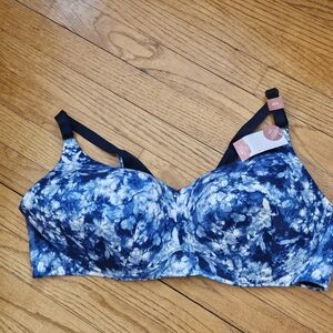 Cacique Blue and White Floral Bra